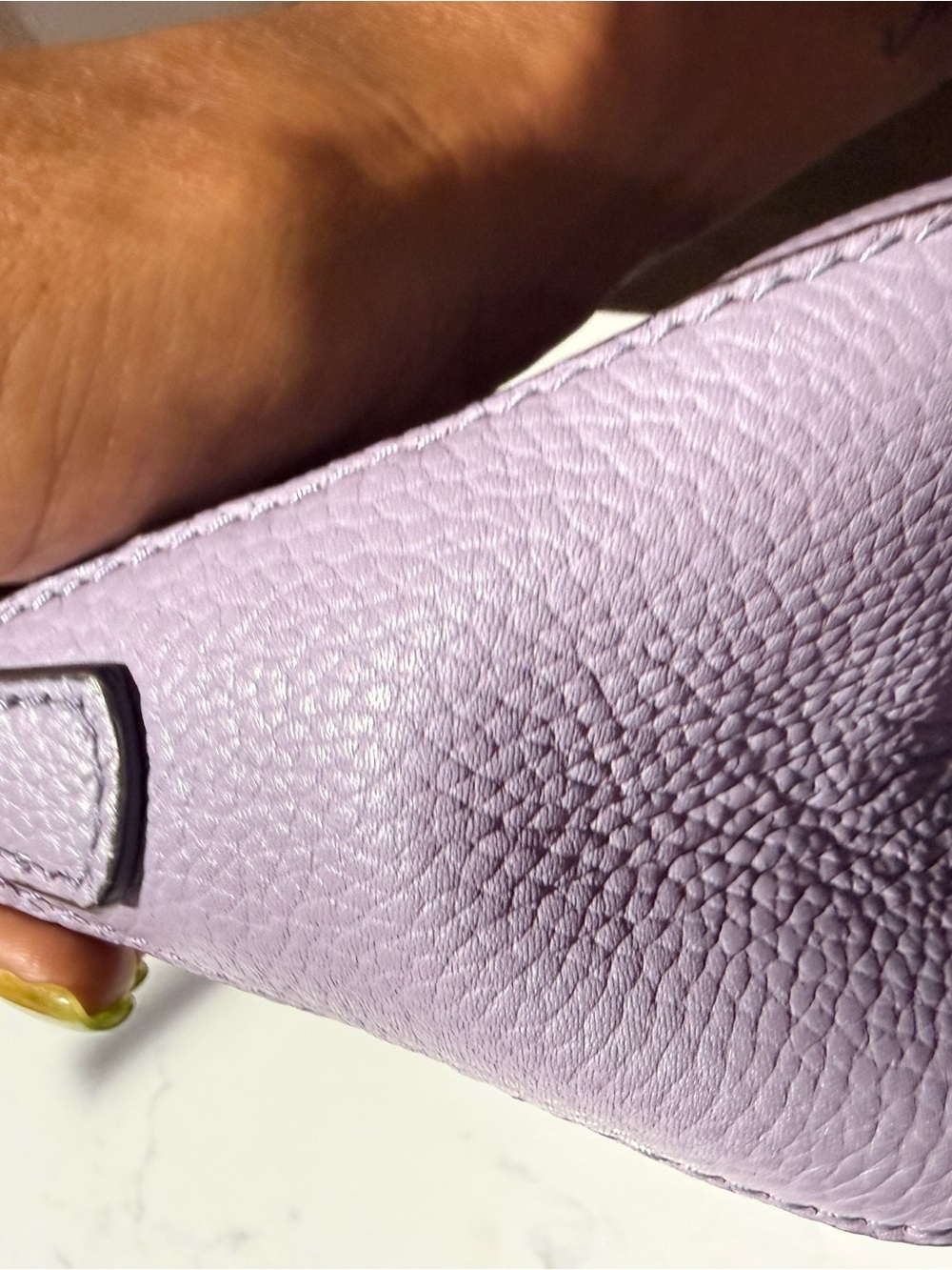 Tory Burch Lavender Leather Shoulder Pouch with Logo - Picture 8 of 13